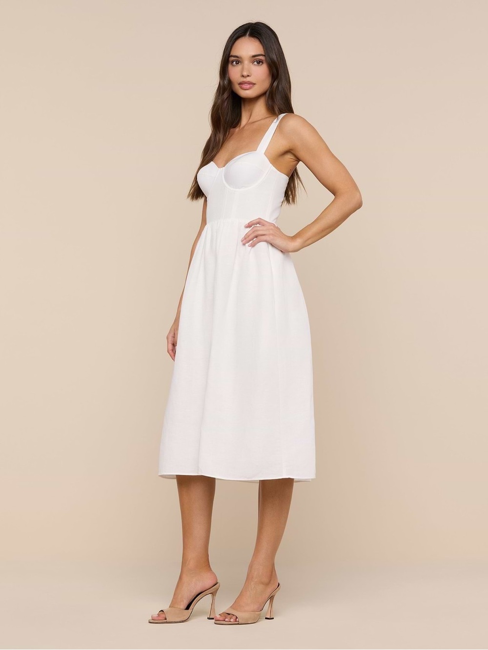 NWT! L'Agence Tiani Bustier Linen-Blend Dress - Picture 11 of 13